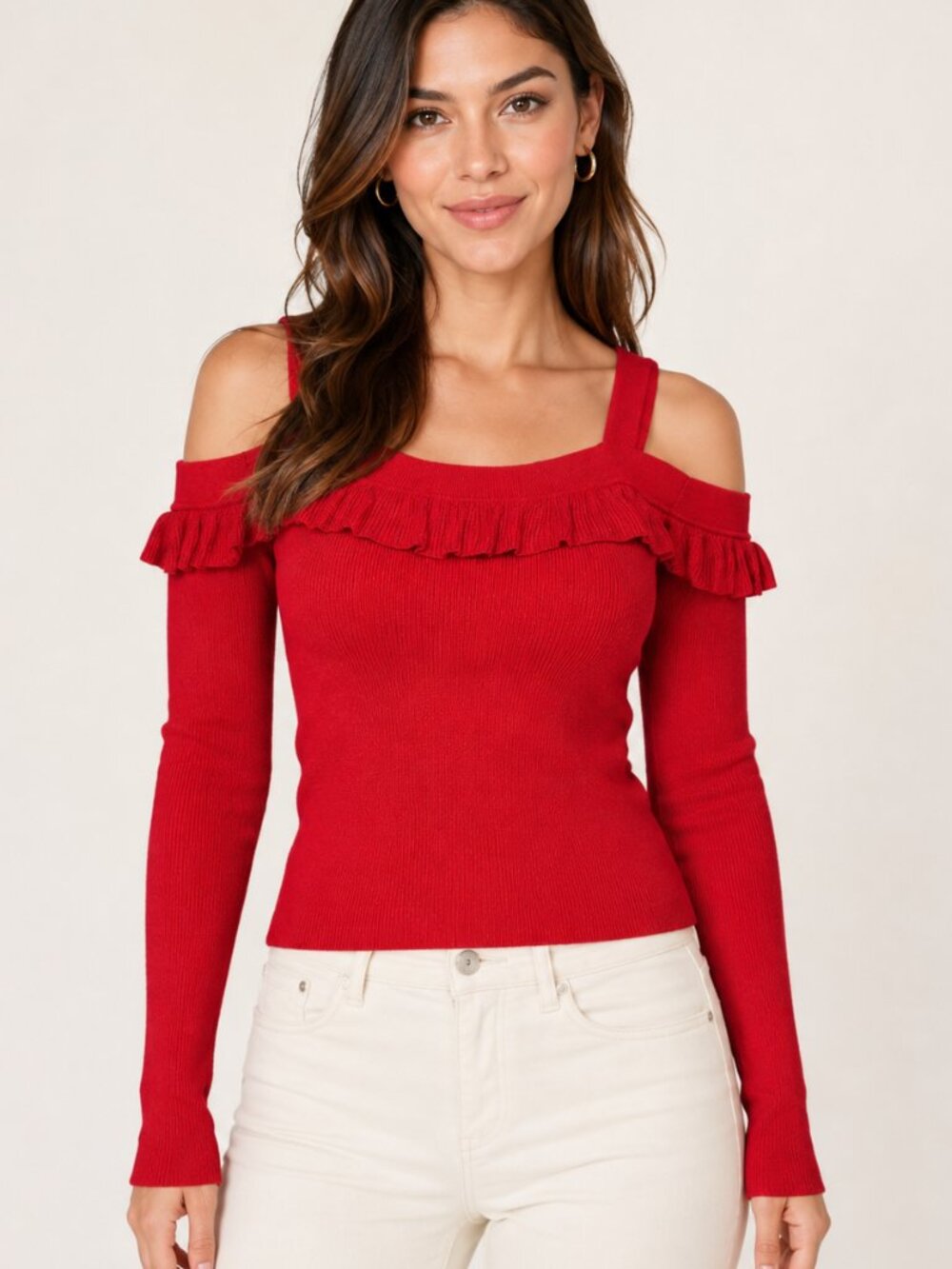 Venus Top Large Cold Shoulder Ruffle